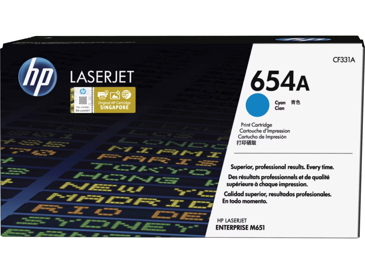 HP 654A Cyan Original LaserJet Toner Cartridge
